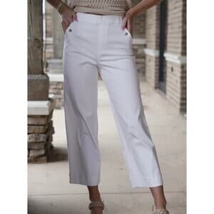 Spanx White Wide Leg Cropped Pants - Large